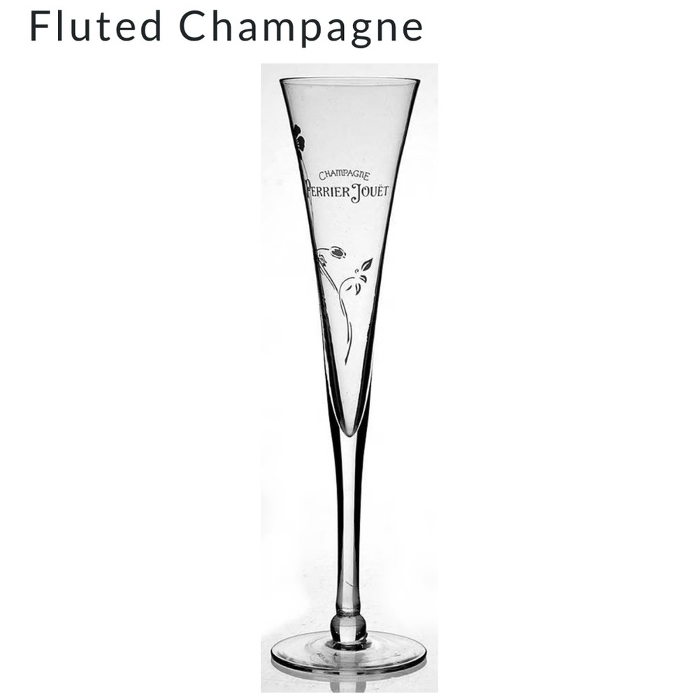 🍾 lot 4 PERRIER JOUET trumpet Champagne Flutes glasses NWT France white floral - Picture 9 of 9